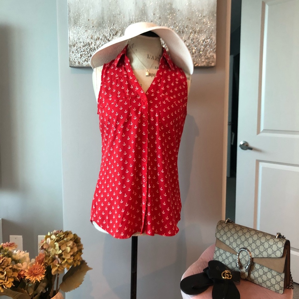 Anchor sleeveless blouse